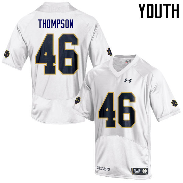 Youth #46 Jimmy Thompson Notre Dame Fighting Irish College Football Jerseys Sale-White - Click Image to Close